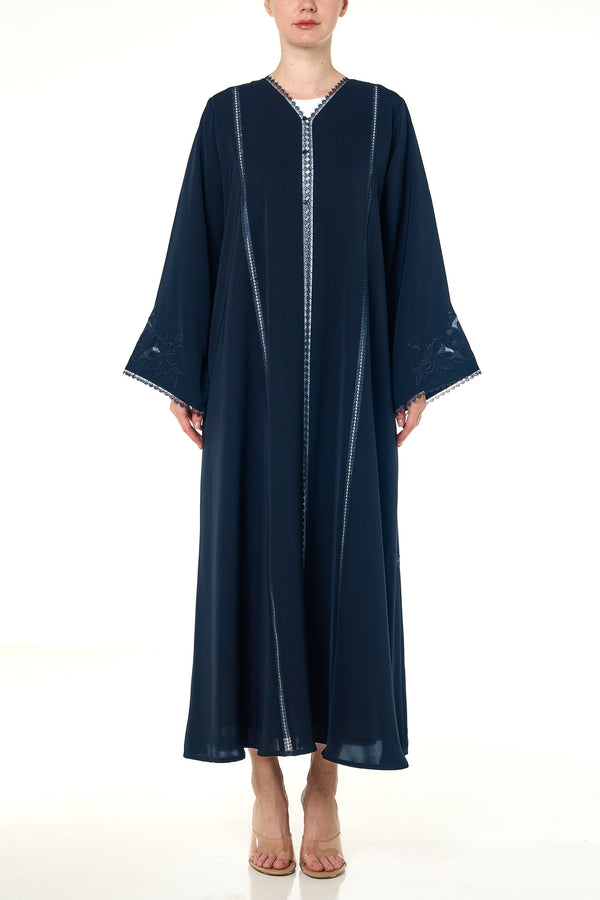 Blue Reem Nada Abaya, Embroidery Detail