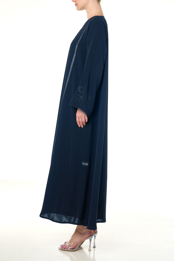 Blue Reem Nada Abaya, Embroidery Detail