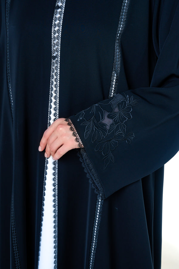 Blue Reem Nada Abaya, Embroidery Detail