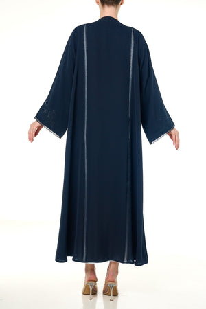 Blue Reem Nada Abaya, Embroidery Detail