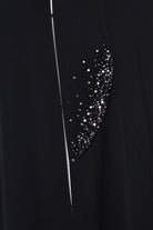 Black Layan Crepe Abaya with Crystal Bead Embellishments - Posh Abaya
