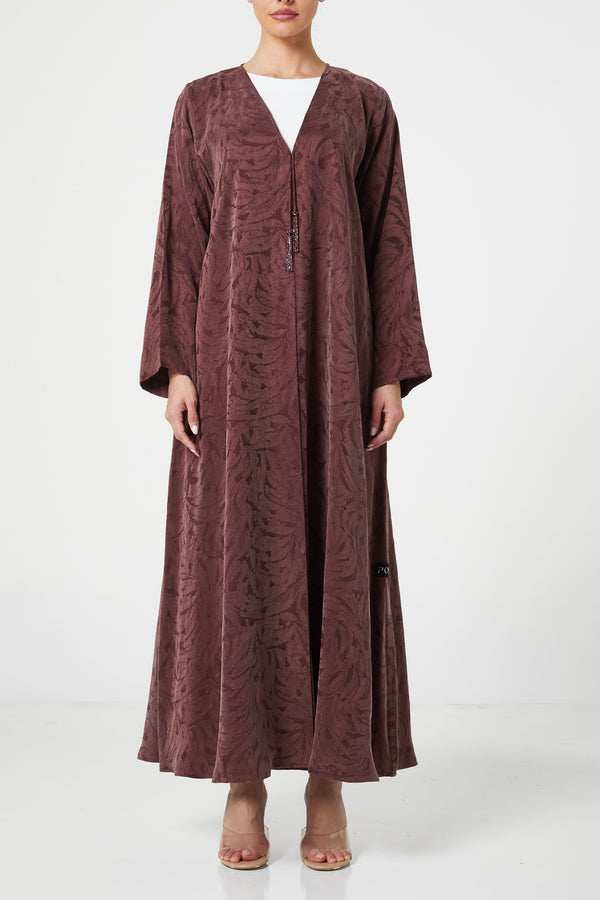 Maroon jovan cupro Abaya, trendy design