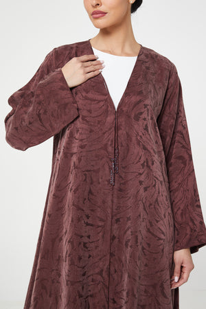 Maroon jovan cupro Abaya, trendy design