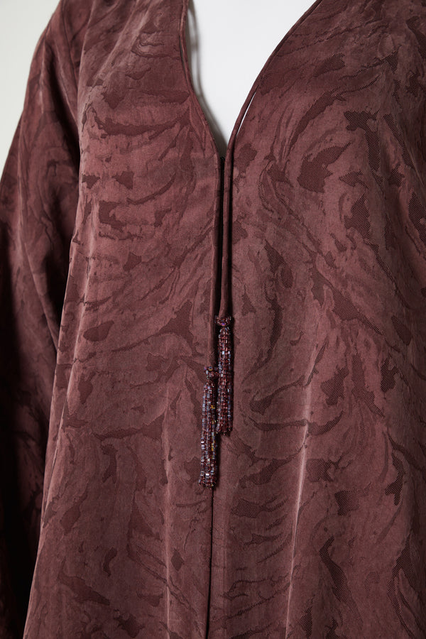 Maroon jovan cupro Abaya, trendy design