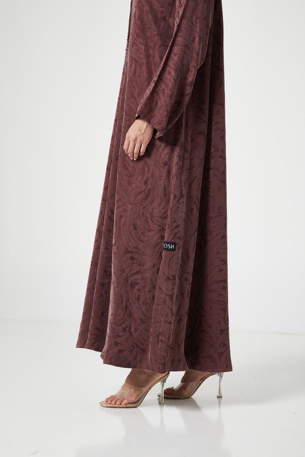 Maroon jovan cupro Abaya, trendy design