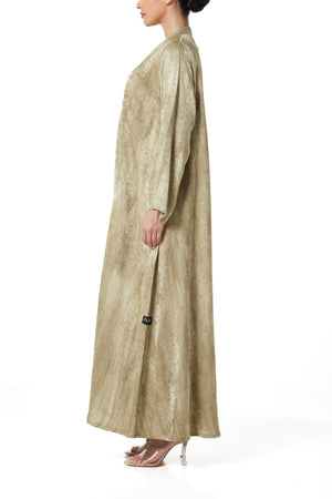 Beige marina jacquard Abaya, Textured