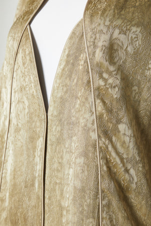 Beige marina jacquard Abaya, Textured