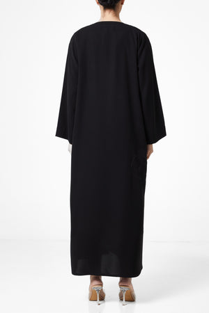 Black Aria Crepe, sides velvet Details