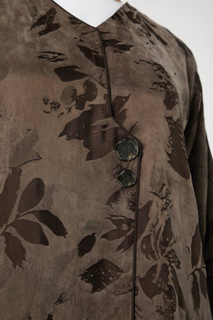 Brown peach cupro Abaya, trendy design