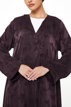 Purple Butterfly Cupro Abaya, Plain Design