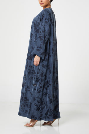 Blue peach cupro Abaya, trendy design