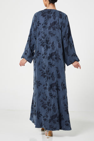 Blue peach cupro Abaya, trendy design