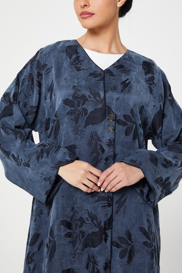 Blue peach cupro Abaya, trendy design