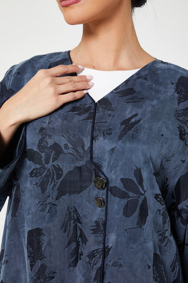 Blue peach cupro Abaya, trendy design