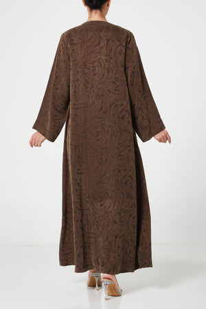 Brown Jovan Cupro Abaya, Trendy Design