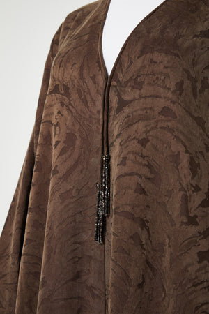 Brown Jovan Cupro Abaya, Trendy Design