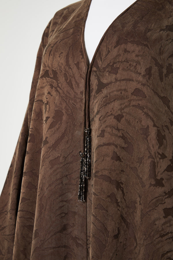 Brown Jovan Cupro Abaya, Trendy Design