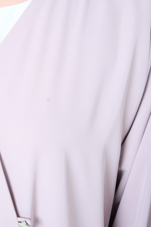 Pink Cool Crepe Abaya with Clean Minimal Finish and Klosh Silhouette