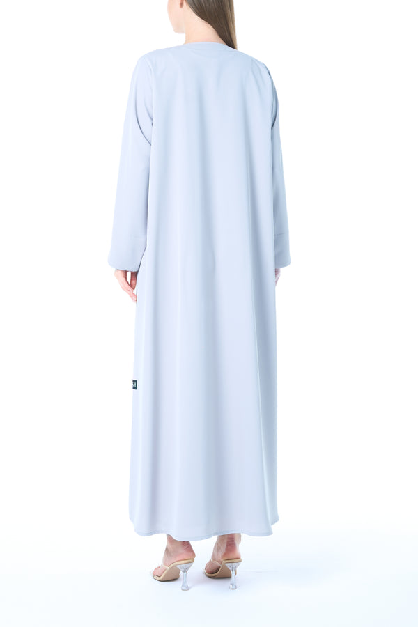 Blue Reem Nada Abaya with Clean Minimal Finish and Klosh Silhouette