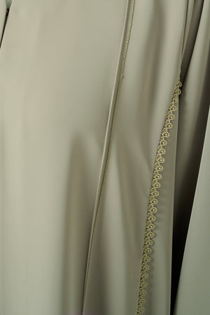 Green Cool Crepe Abaya with Klosh Silhouette and Minimal Finish