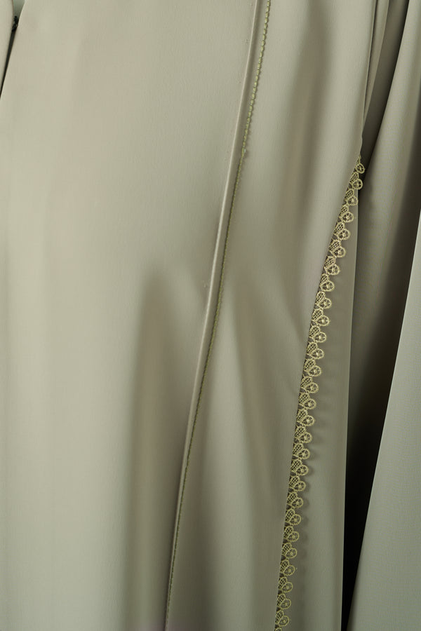 Green Cool Crepe Abaya with Klosh Silhouette and Minimal Finish