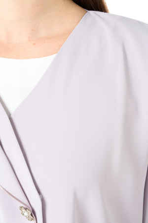 Purple Bio Crepe Abaya with Klosh Silhouette and Clean Minimal Finish