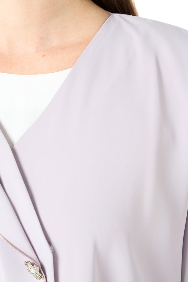 Purple Bio Crepe Abaya with Klosh Silhouette and Clean Minimal Finish