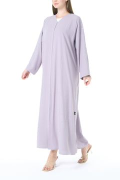 Purple Cool Crepe Abaya with Delicate Front Beadwork
