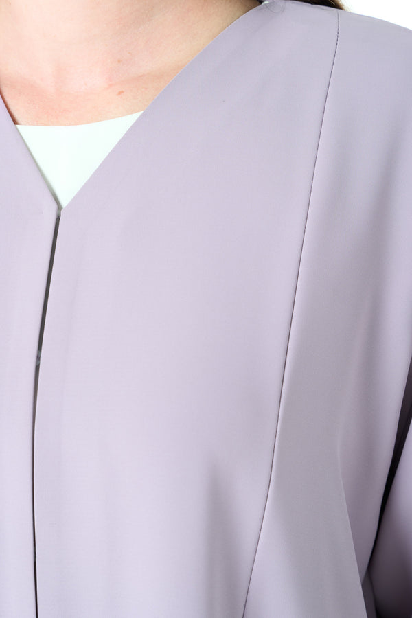 Purple Cool Crepe Abaya with Delicate Front Beadwork