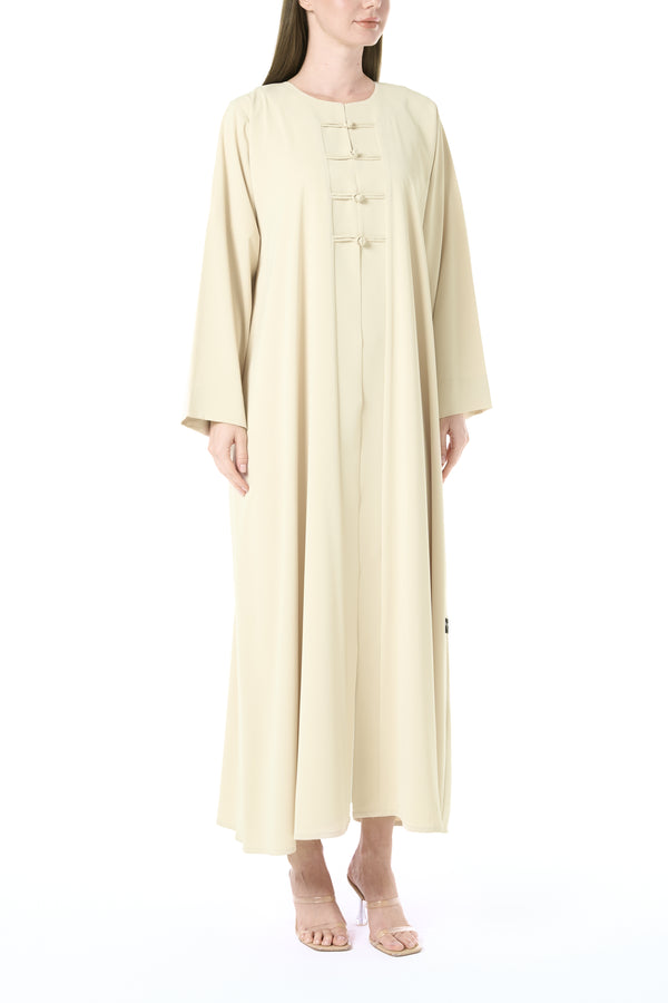 Yellow Bio Crepe Abaya with Minimal Design