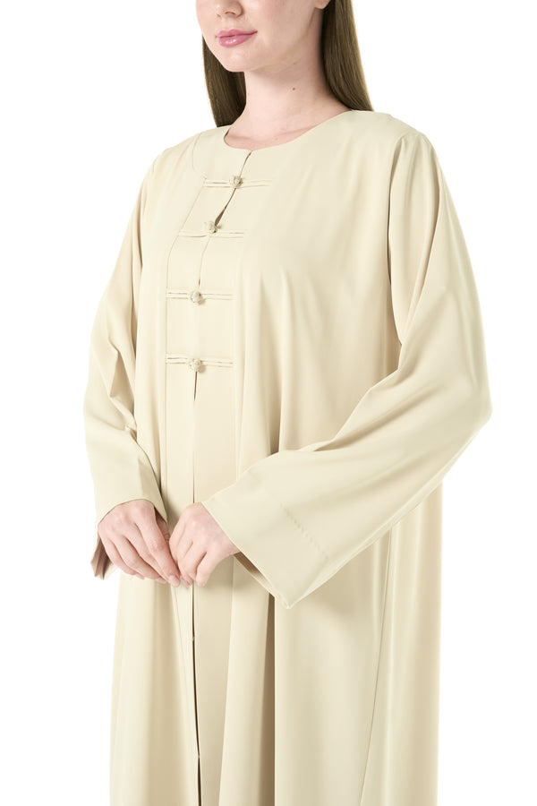Yellow Bio Crepe Abaya with Minimal Design
