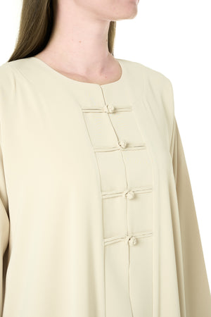 Yellow Bio Crepe Abaya with Minimal Design