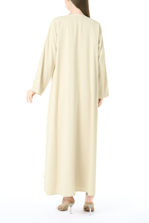 Yellow Bio Crepe Abaya with Minimal Design