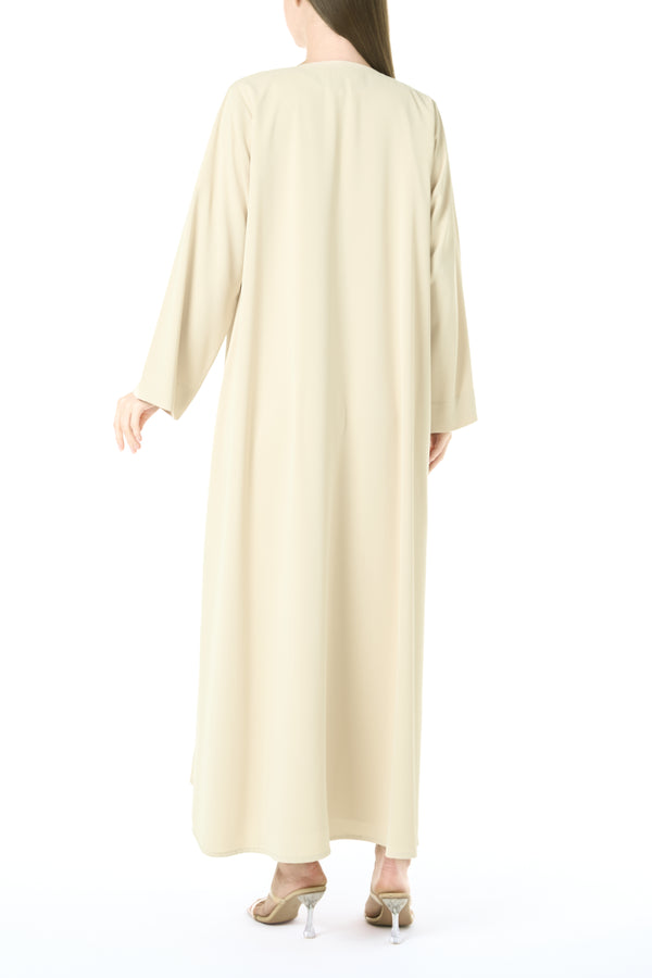Yellow Bio Crepe Abaya with Minimal Design