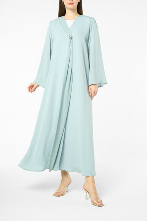 Green Joy Nada Abaya with Clean Finishing