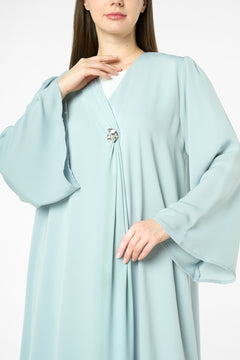 Green Joy Nada Abaya with Clean Finishing