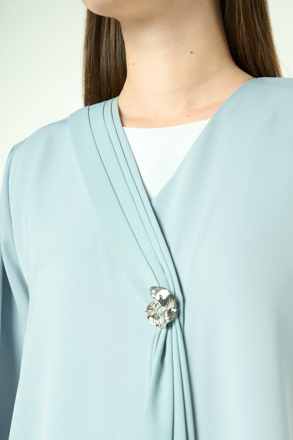 Green Joy Nada Abaya with Clean Finishing