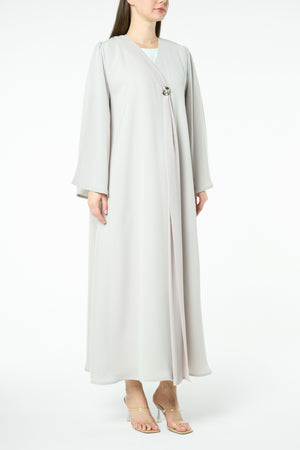 Beige Joy Nada Abaya with Clean Finishing