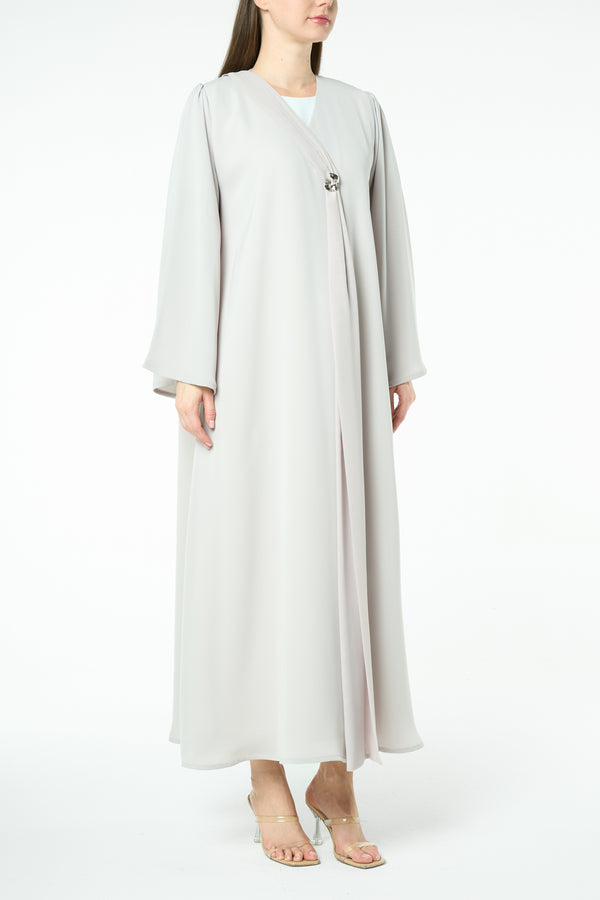 Beige Joy Nada Abaya with Clean Finishing