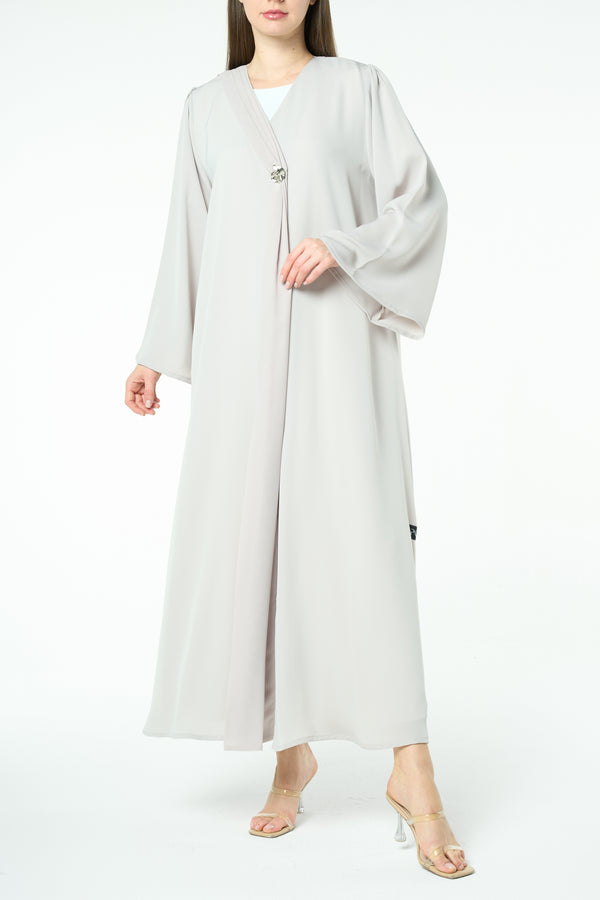Beige Joy Nada Abaya with Clean Finishing