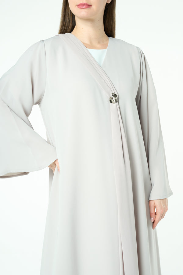 Beige Joy Nada Abaya with Clean Finishing