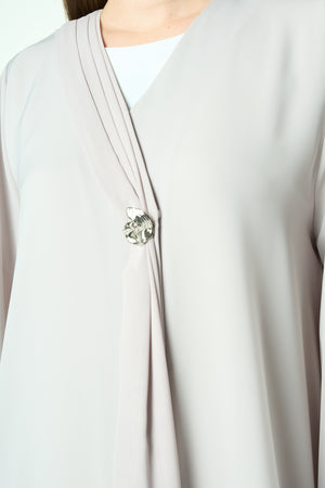 Beige Joy Nada Abaya with Clean Finishing
