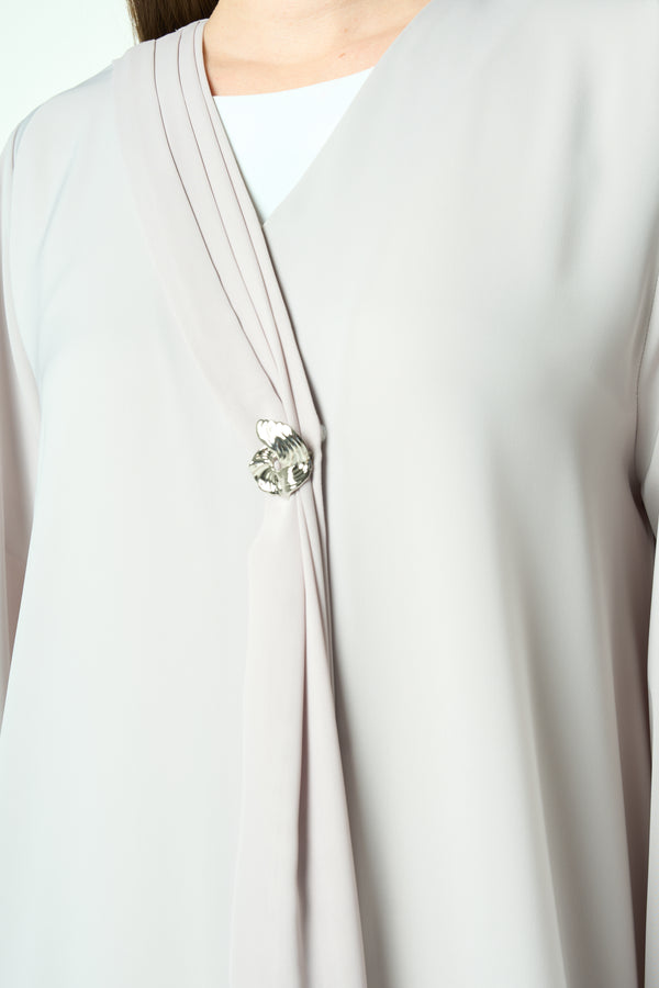 Beige Joy Nada Abaya with Clean Finishing