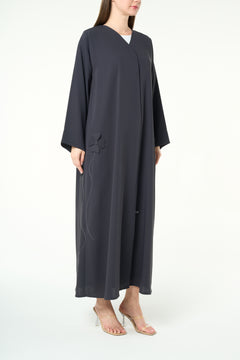Grey Zoe Crepe Abaya