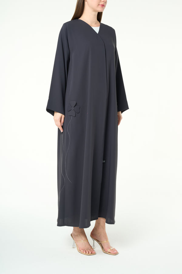 Grey Zoe Crepe Abaya