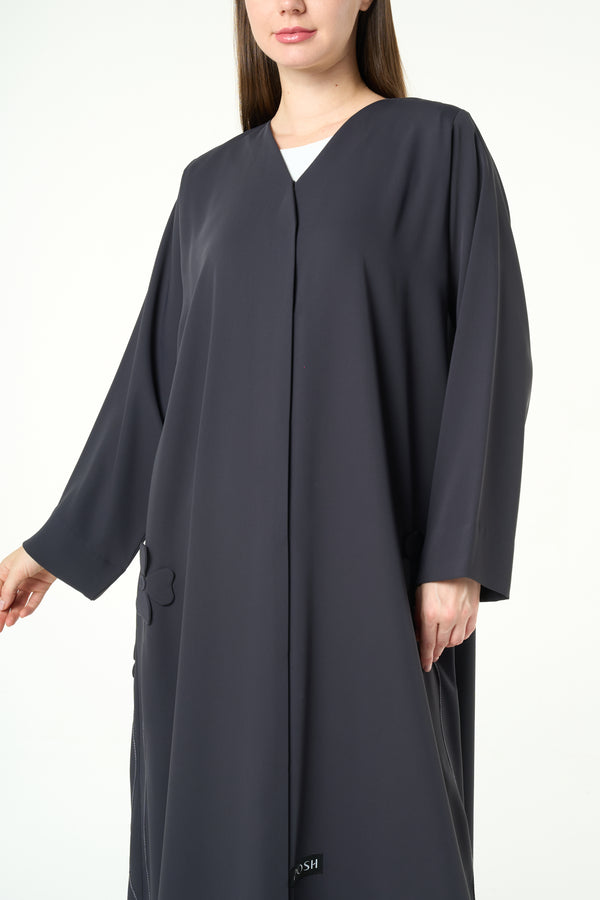 Grey Zoe Crepe Abaya