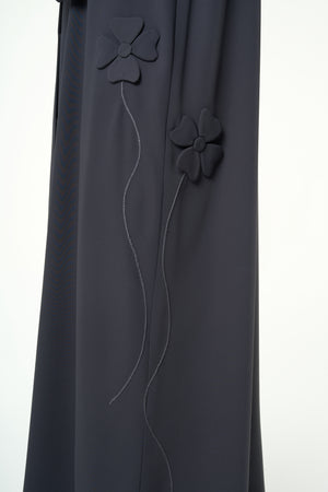 Grey Zoe Crepe Abaya
