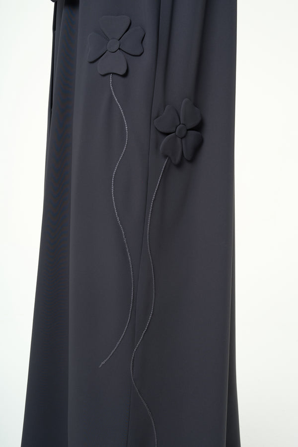 Grey Zoe Crepe Abaya
