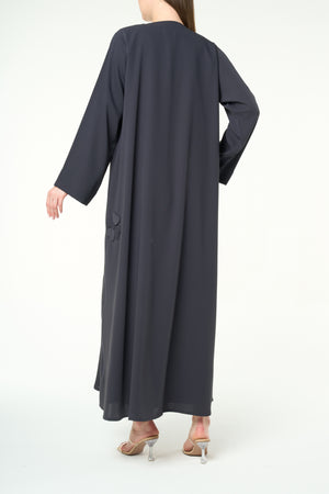 Grey Zoe Crepe Abaya