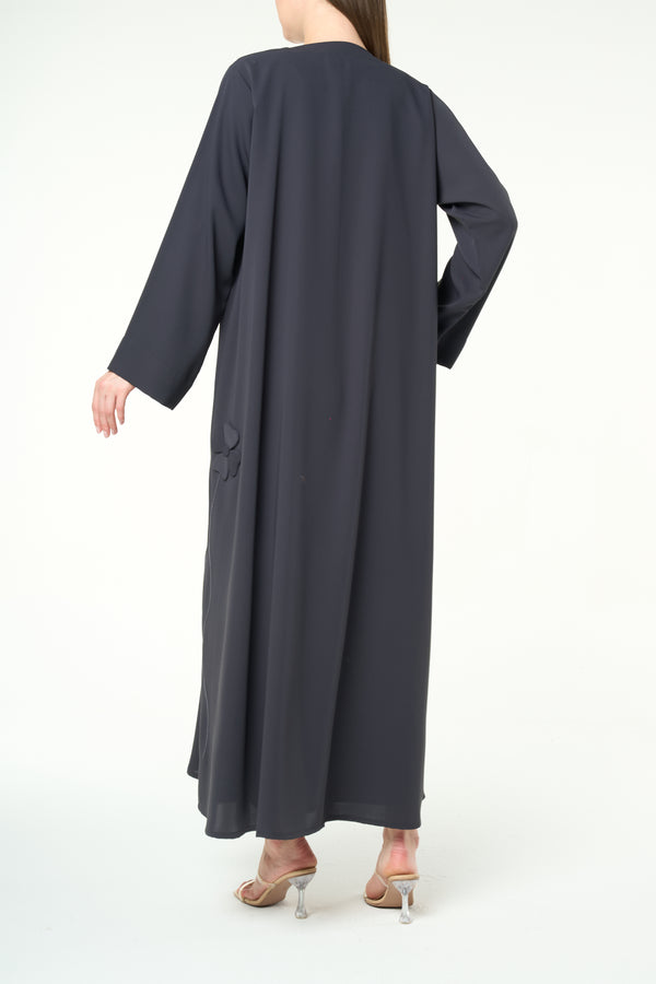 Grey Zoe Crepe Abaya
